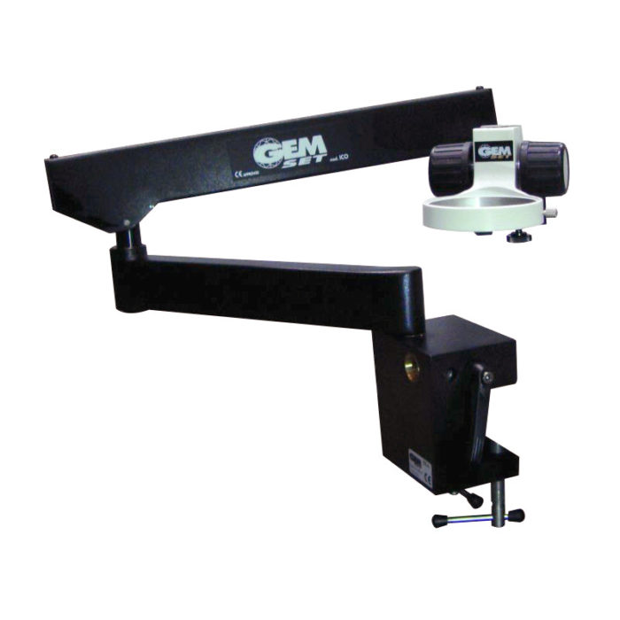 Optics stand with articulated arm