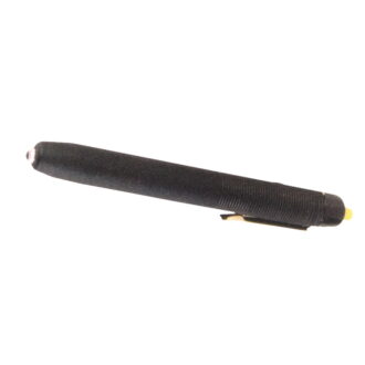 Portable white light torch, pen shaped, 3000°K, battery operated.